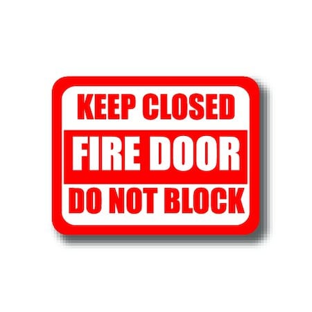 Ergomat 12in x 9in RECTANGLE SIGNS - Keep Closed Fire Door Do Not Block DSV-SIGN 108 #0316 -UEN